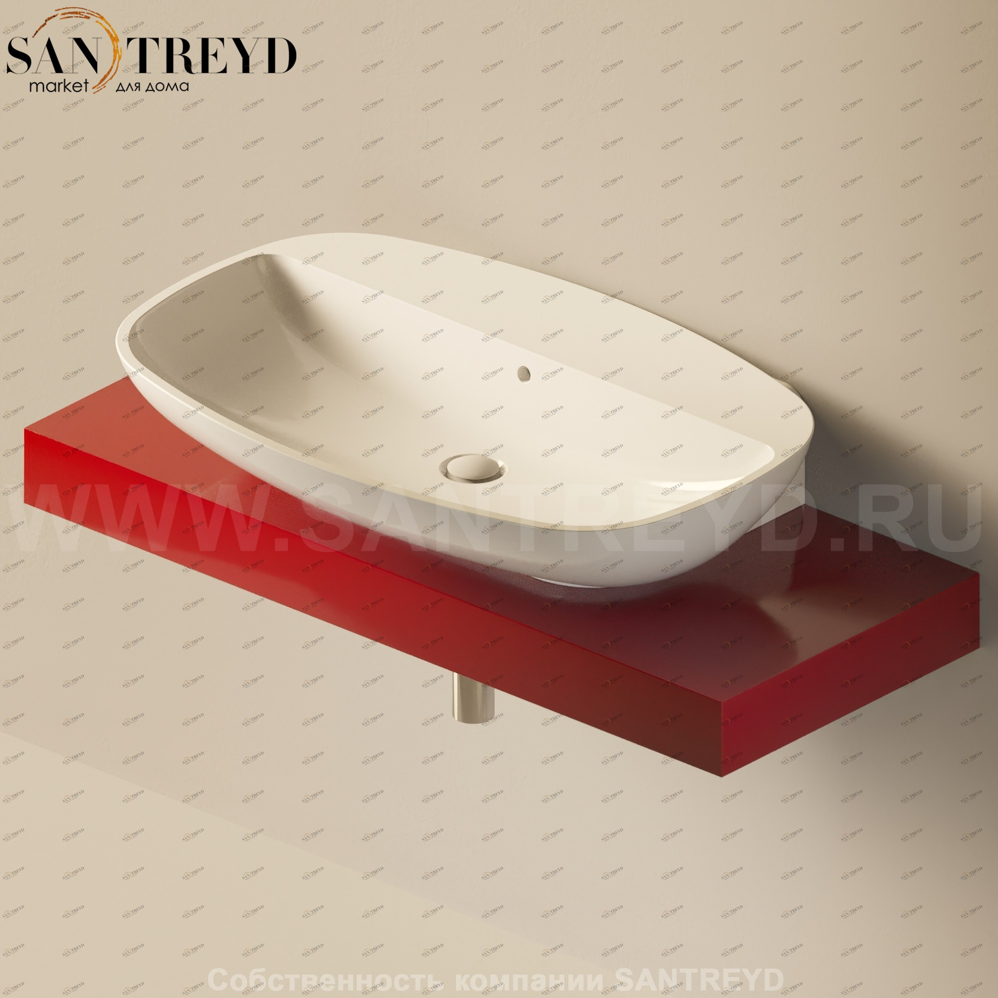 Flaminia FORTY6 Столешница от 110 до 250 см красная F68081.3011 Ceramica Flaminia F680813011