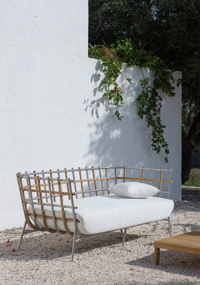 Unopiù Садовый диван из нержавеющей стали и тика Tweed Twediv - Вид №3