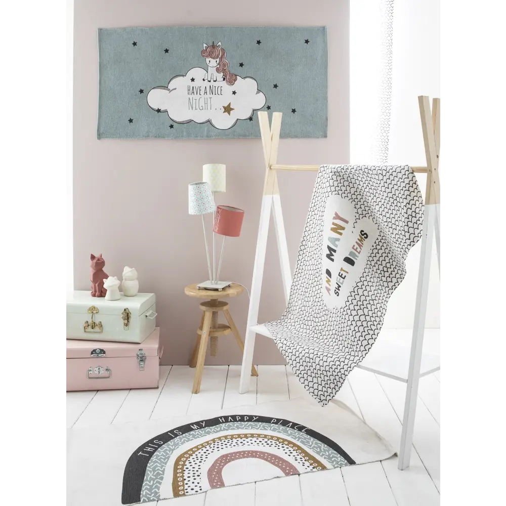 Коврик прикроватный хлопок «Облачный единорог» 60x120 см, цвет бирюзовый Santreyd STLM-2208591 - Вид №5