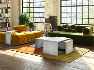 Gravelli Низкий прямоугольный модульный журнальный столик из бетона