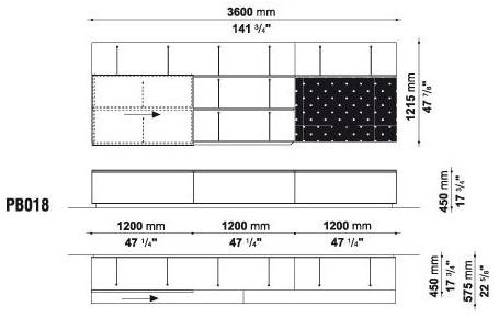 B&B Italia Настенный модульный подвесной книжный шкаф Pab sun-id-1468342 - Вид №10