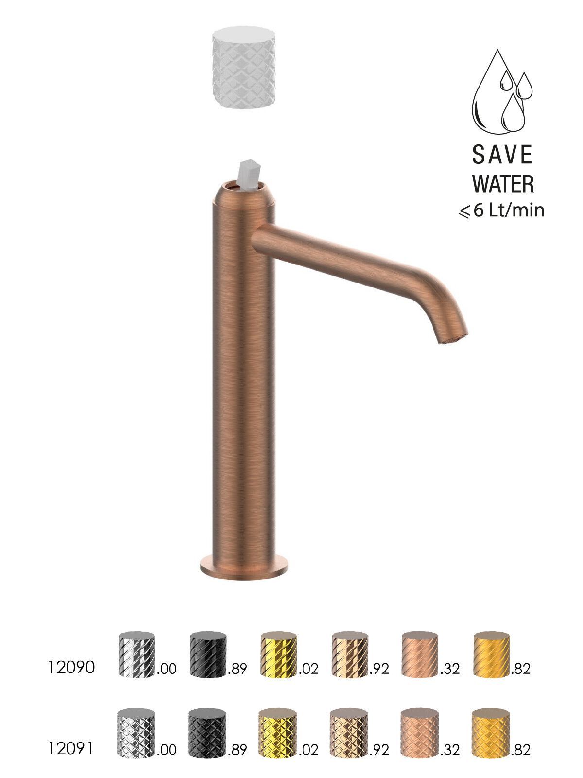 Смеситель для раковины высокого пола с ограничителем расхода Rubinetterie Frattini Pepe XLS ARCH-00125528 - Вид №3