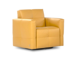 Кожаное вращающееся кресло с подлокотниками