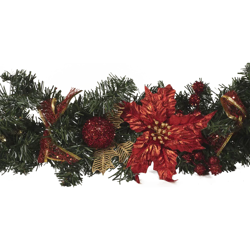 Гирлянда красная 182 см с цветами, шарами и бантами Santreyd STLM-2100978 - Вид №1