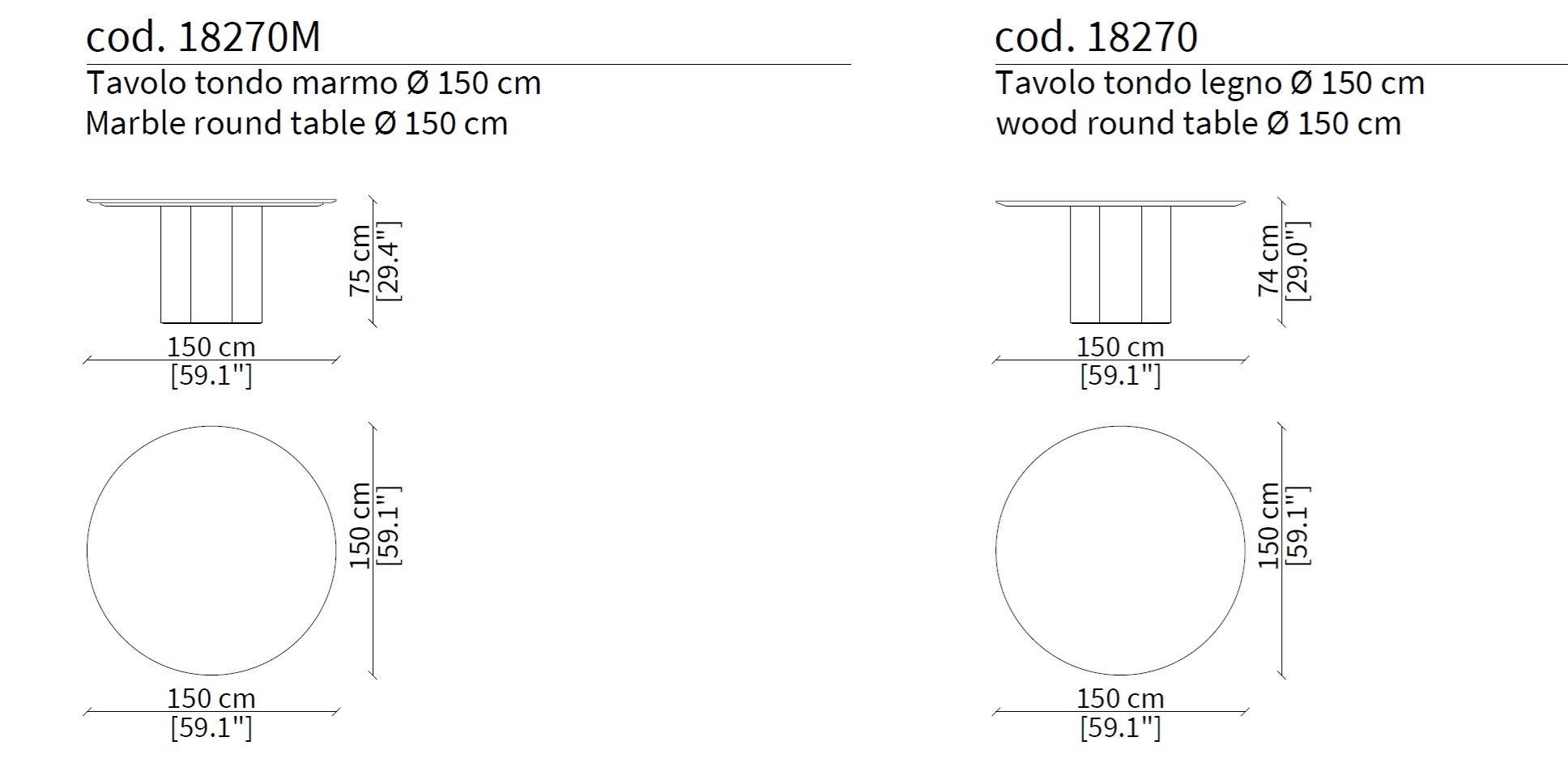 Круглый стол из лакированного дерева Frigerio Elly ARCH-00144433 - Вид №3