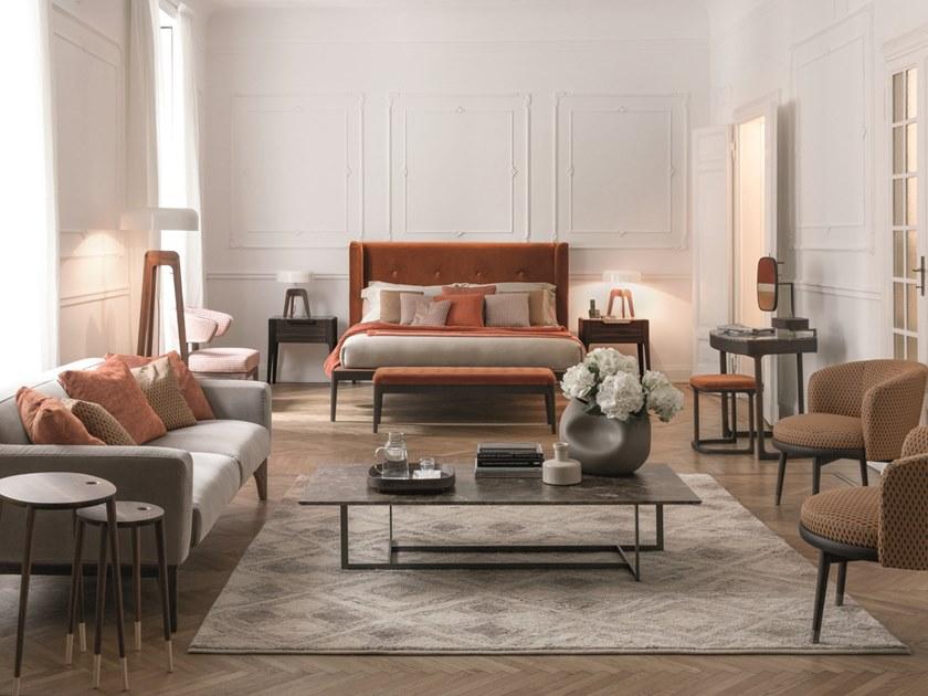 Porada Двуспальная кровать из дерева с мягким изголовьем Iron sun-id-1511064 - Вид №1