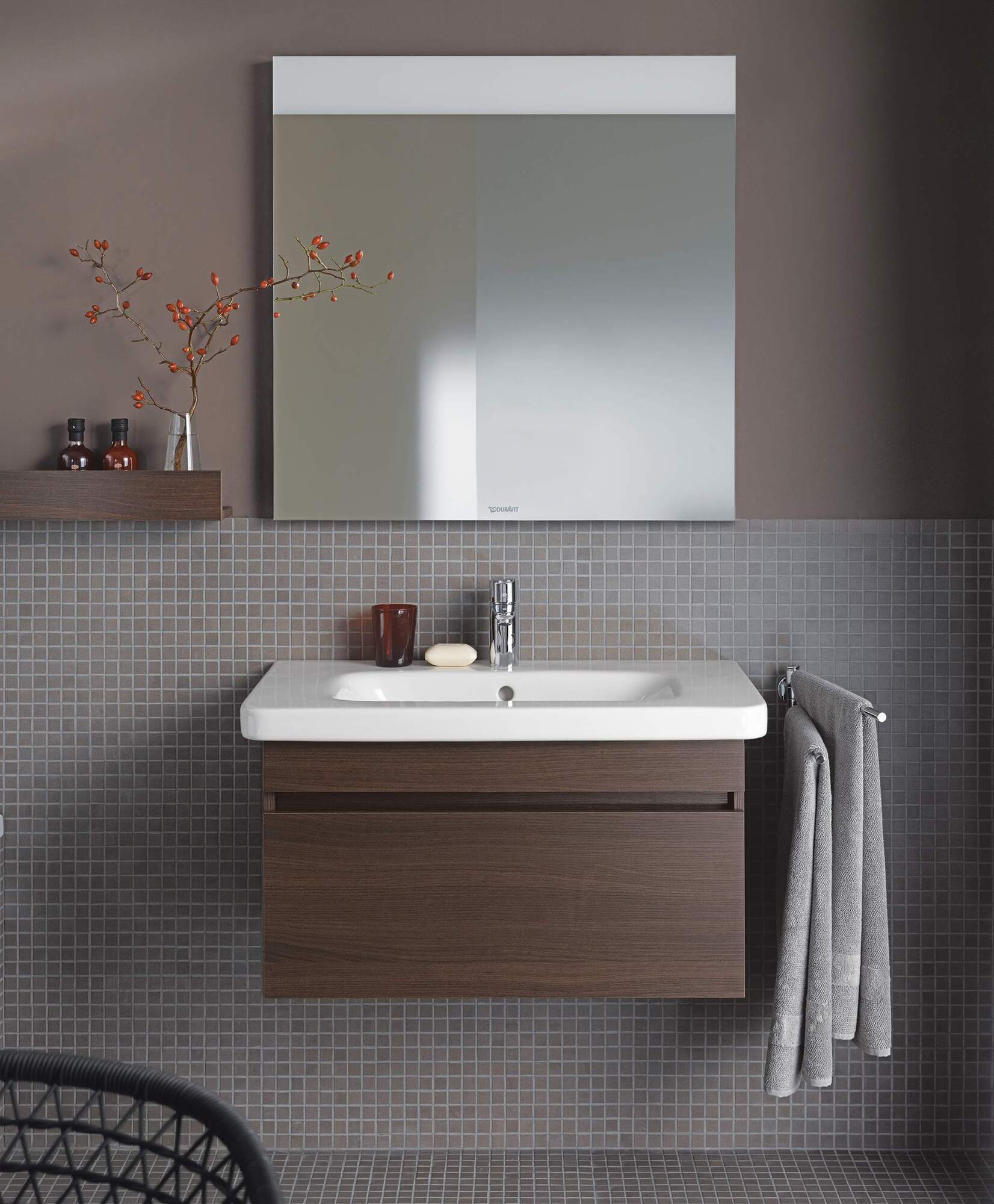 DS638103131 Тумбочка подвесная DuraStyle #DS6381 730 x 448 мм Сосна серебристая, декор Duravit - Вид №3