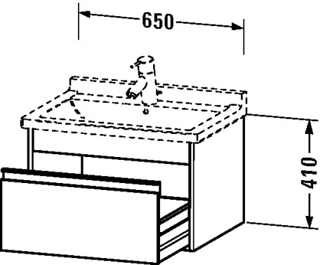 KT666300707 Ketho Тумбочка подвесная Бетонно-серый матовый декор Duravit - Вид №1