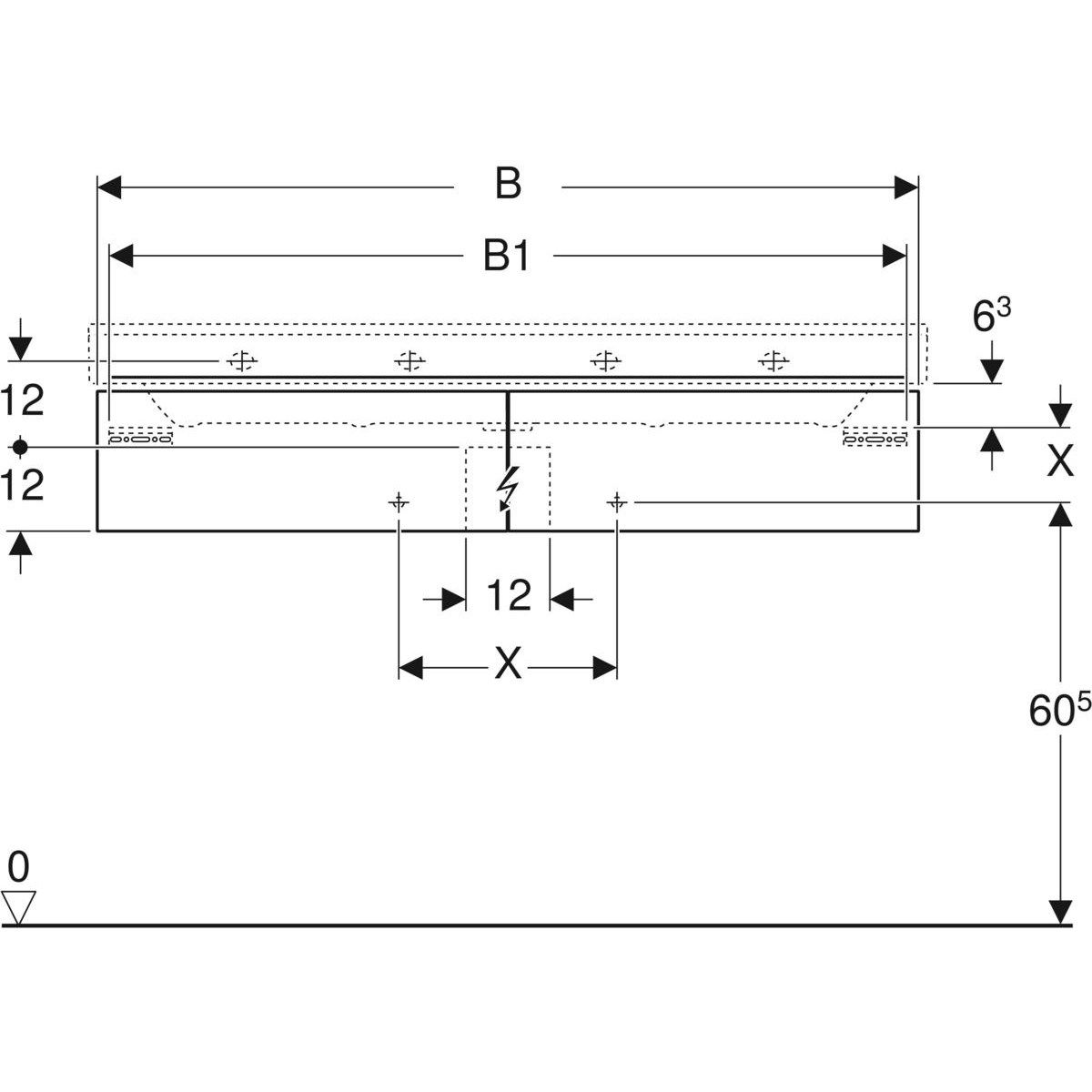 Двойной подвесной умывальник с ящиками Geberit Xeno2 ARCH-00014308 - Вид №5