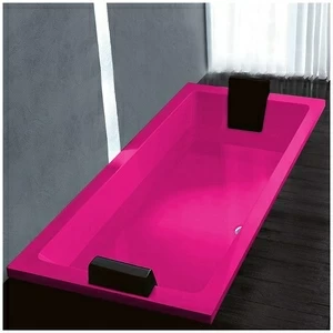 Ванна Gruppo treesse Quadra 199 V0730-DX-R розовая прямоугольная встроенная правая