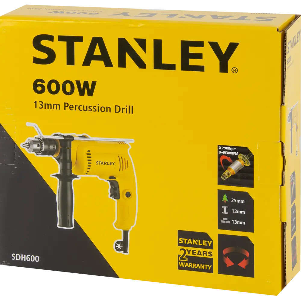 Дрель сетевая ударная Stanley SDH600, 600 Вт STLM-2195310 - Вид №6