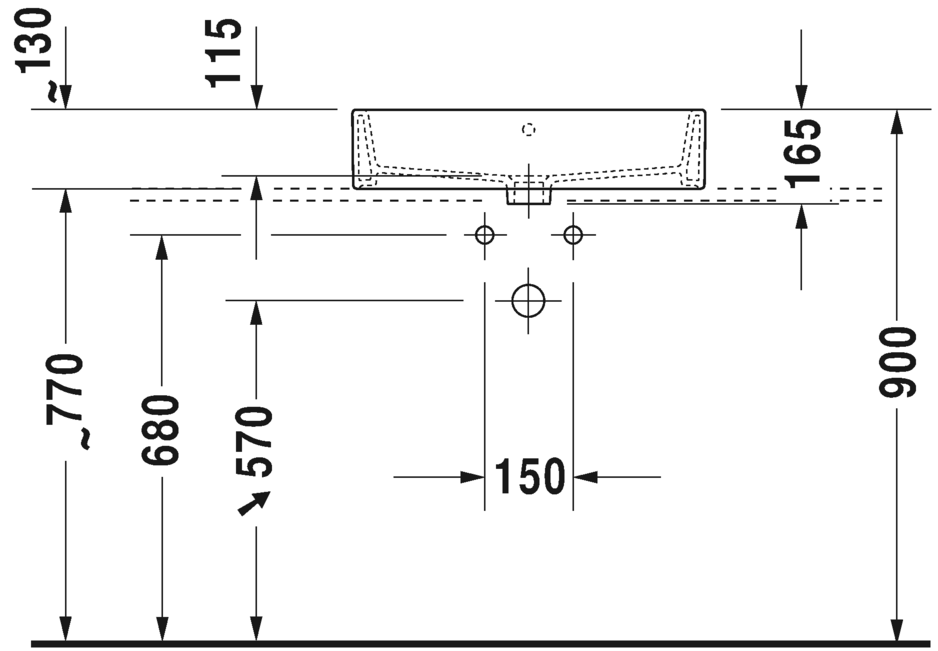 2352600030 Подвесная раковина настенная овальная Duravit Vero Air - Вид №2