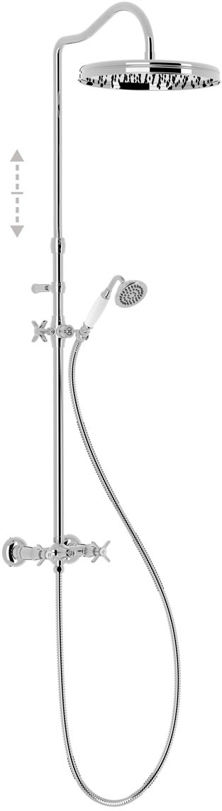 Набор смесителей для душа TRES CLASIC с 2-сторонним настенным креплением и двумя ручками-24219101 TRES