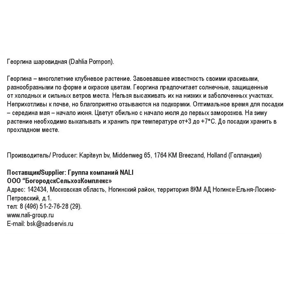 Георгина шаровидная пинк болл 1 шт Santreyd STLM-2194099 - Вид №1