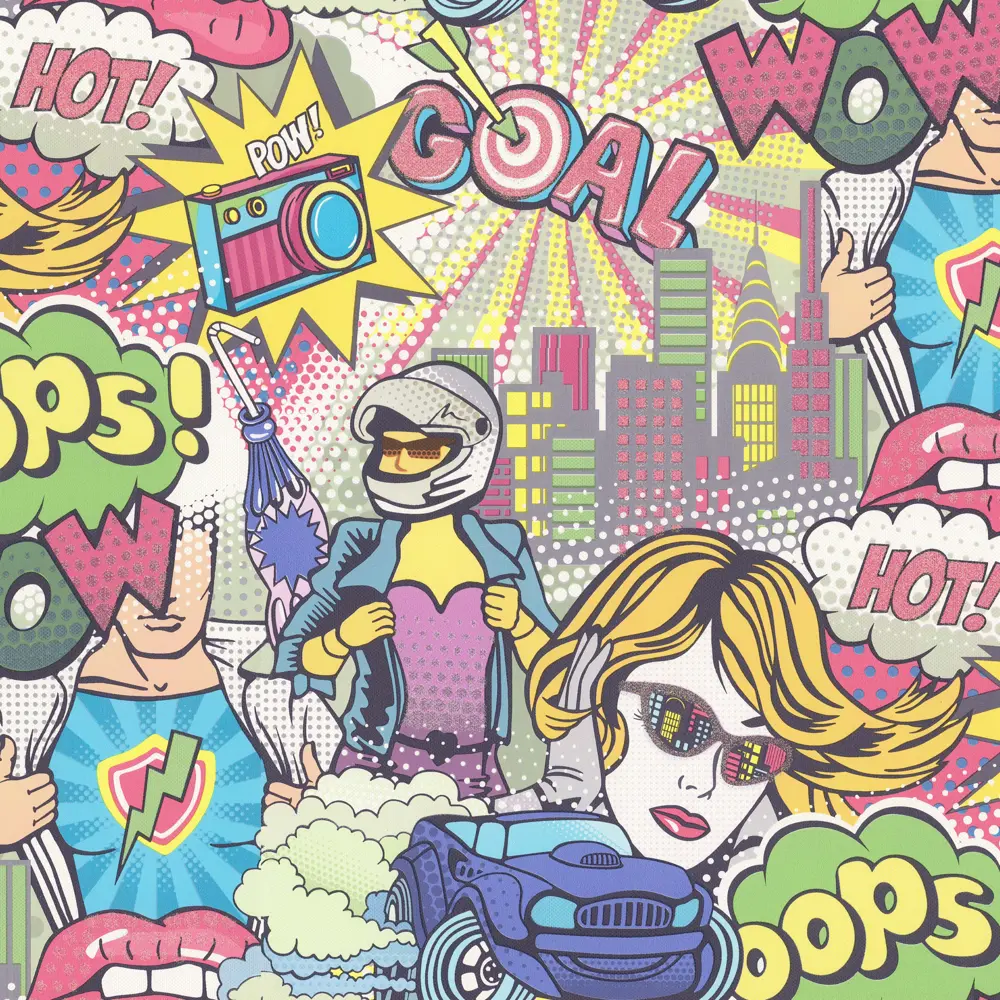 Обои флизелиновые Артекс Поп Арт желтые 1.06 м 10700-01 STLM-2134201 - Вид №1