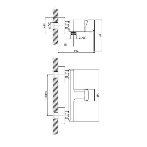 Orange Plito M16-200cr однорычажный смеситель для душа Хром sun-id-1516873 - Вид №1