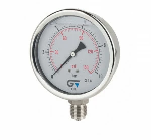 GENEBRE 3824 040 Pressure gauge Ø 100 with glycerine, bottom connection, BSP thread