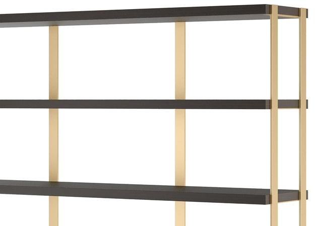 FRATO Открытый книжный шкаф из дерева и латуни  Ffu250001aae  - Вид №2