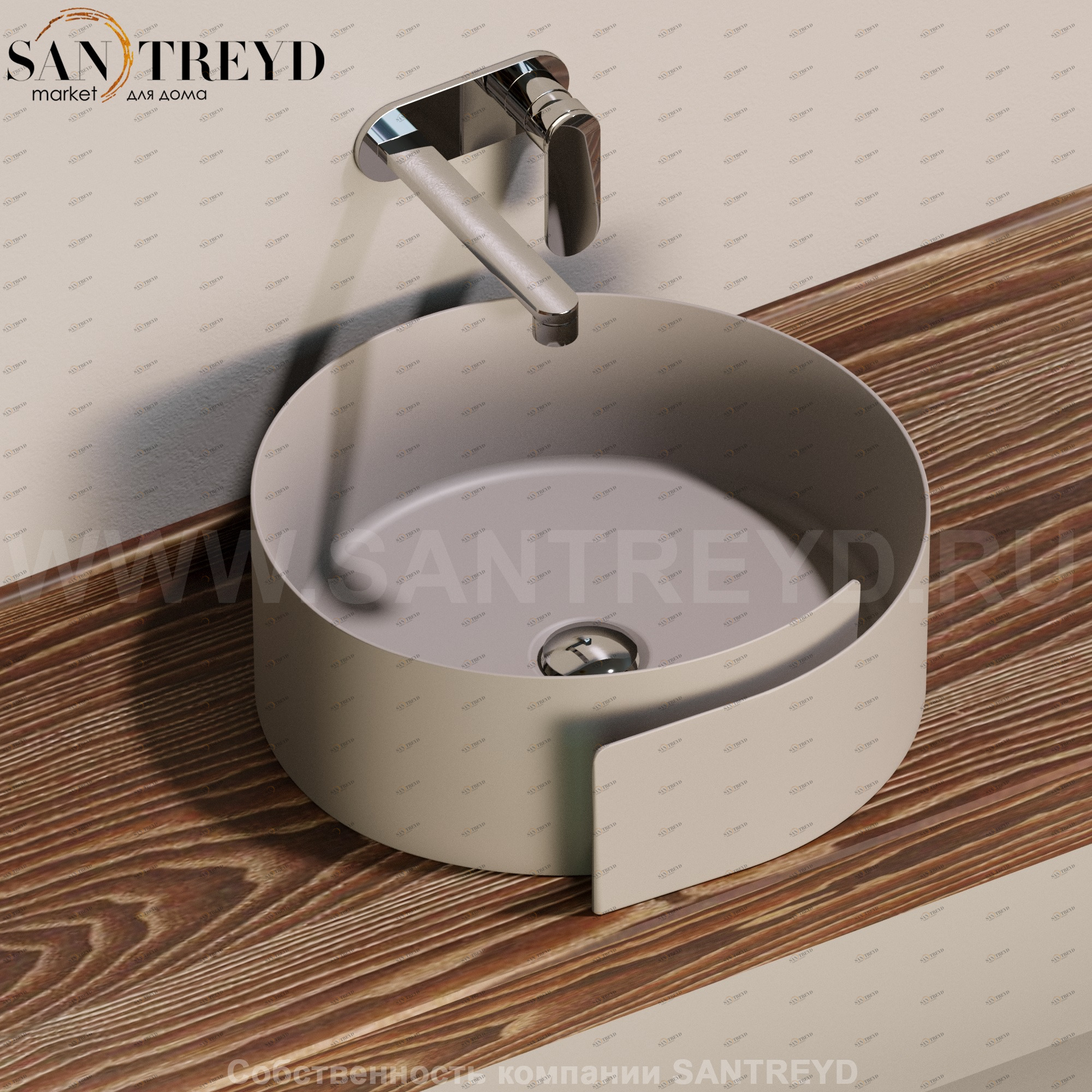 RL44L1019 Накладная раковина на столешницу  круглая Ceramica Flaminia Roll