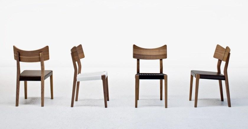 Gervasoni Стул из орехового дерева с коричневым кожаным сиденьем Sweet sun-id-1424166 - Вид №3