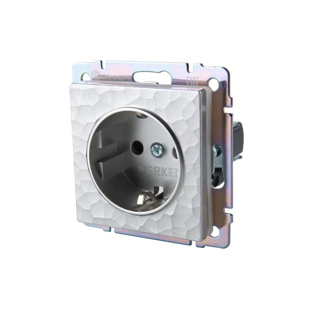 Розетка встраиваемая Werkel Hammer с заземлением цвет серебряный STLM-2084044 - Вид №1
