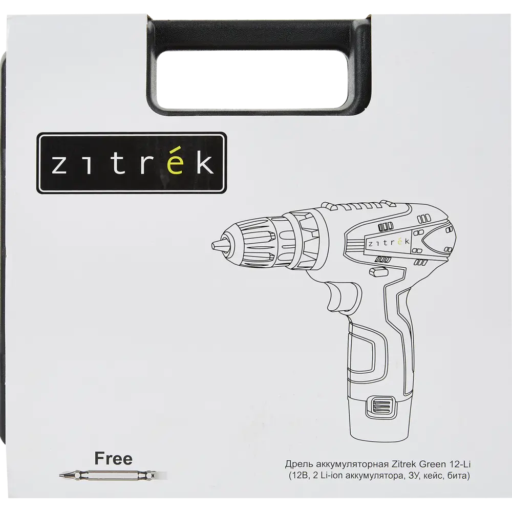 Дрель-шуруповерт аккумуляторная Zitrek Green 12-Li, 12 В Li-ion 2x1.5 Ач STLM-2062743 - Вид №7