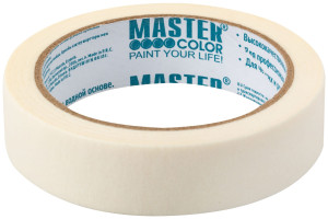 15840249 Малярная бумажная лента термостойкость до 80C, 24 мм х 25 м 30-6102 MASTER COLOR