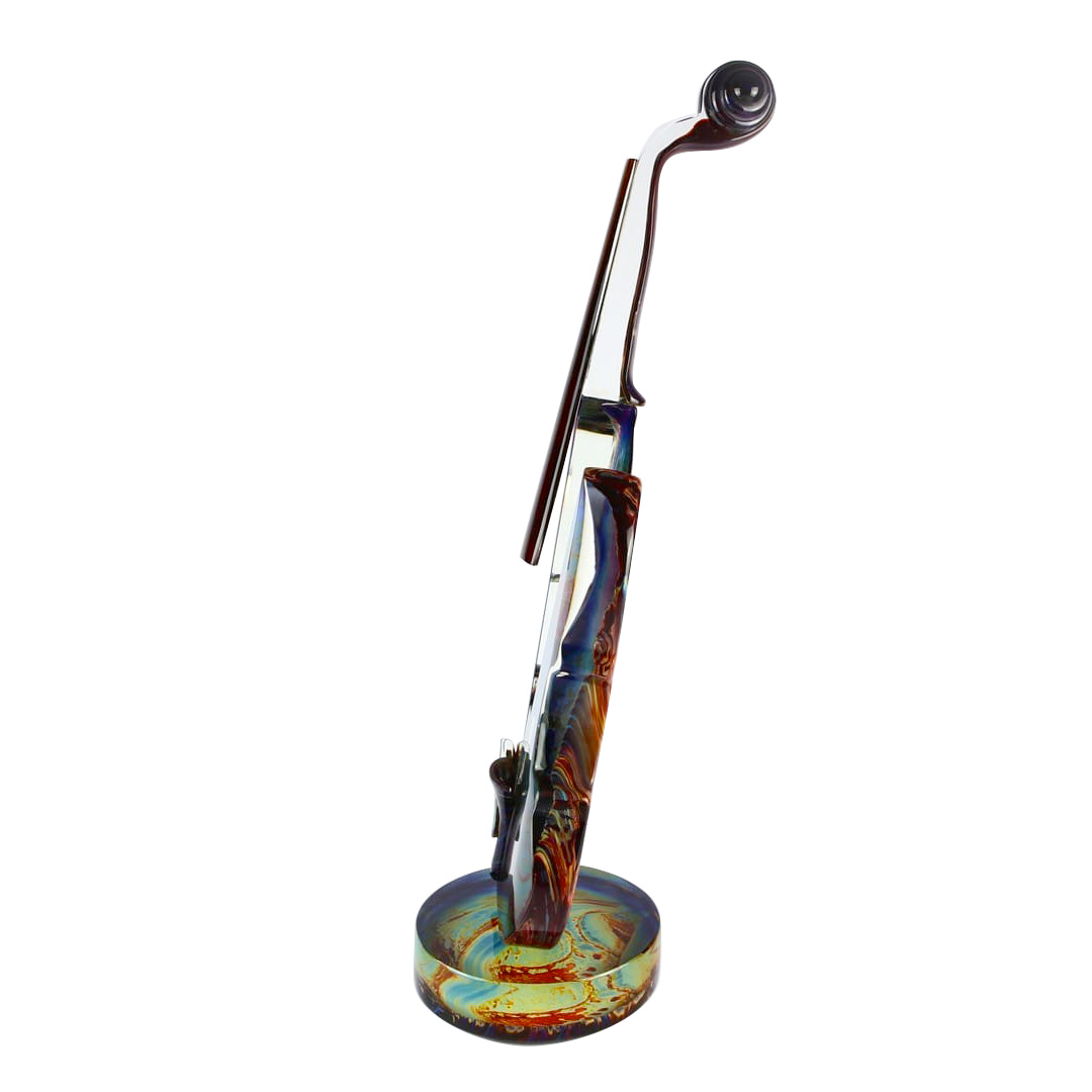 2456 ORIGINALMURANOGLASS Скульптура Скрипка из халцедона - автор Andrea Tagliapietra - муранское стекло - Original Murano Glass OMG 20 см  - Вид №1