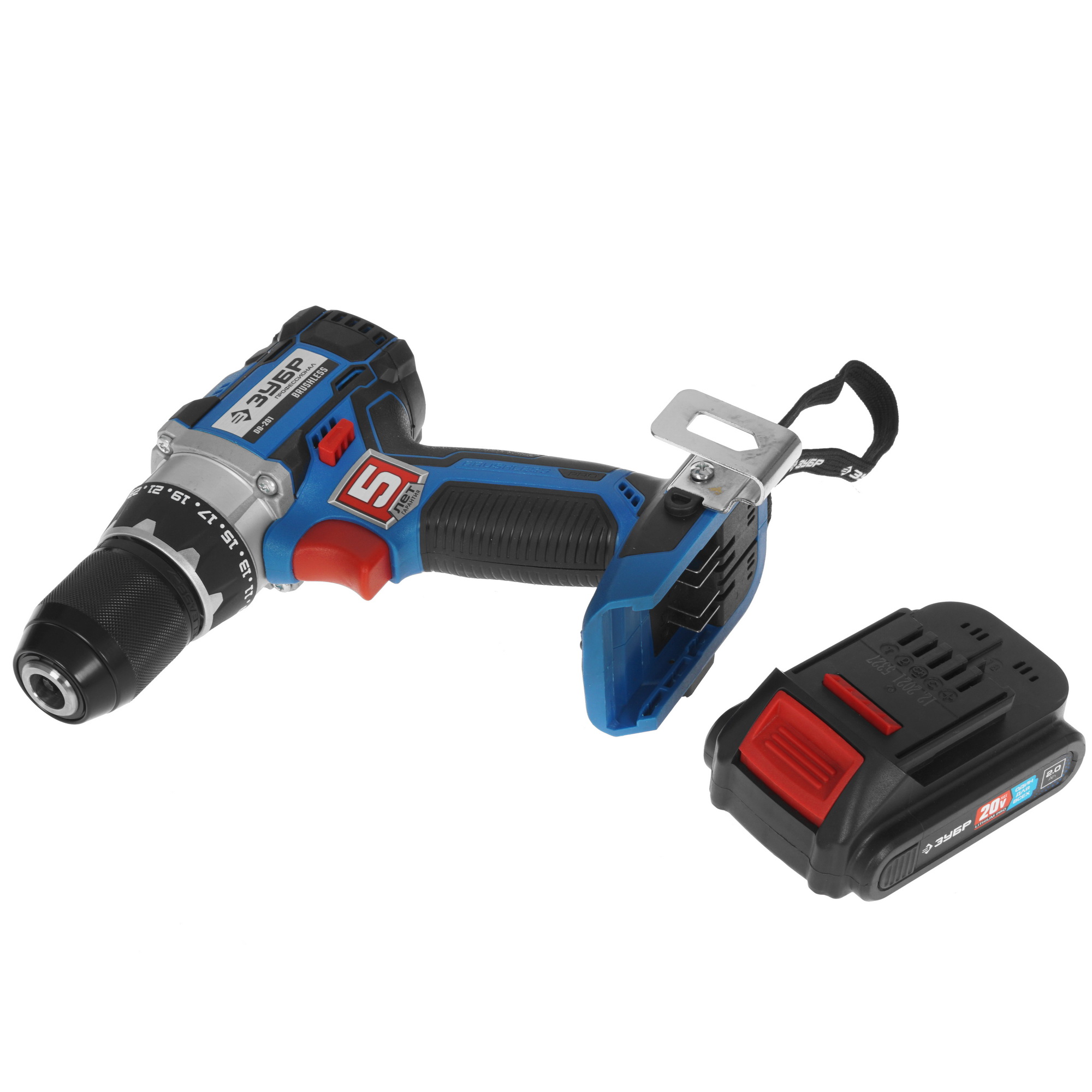 Дрель-шуруповерт Зубр DB-201-22 20V MAX PRO 9909094 STDN-0013606 - Вид №5