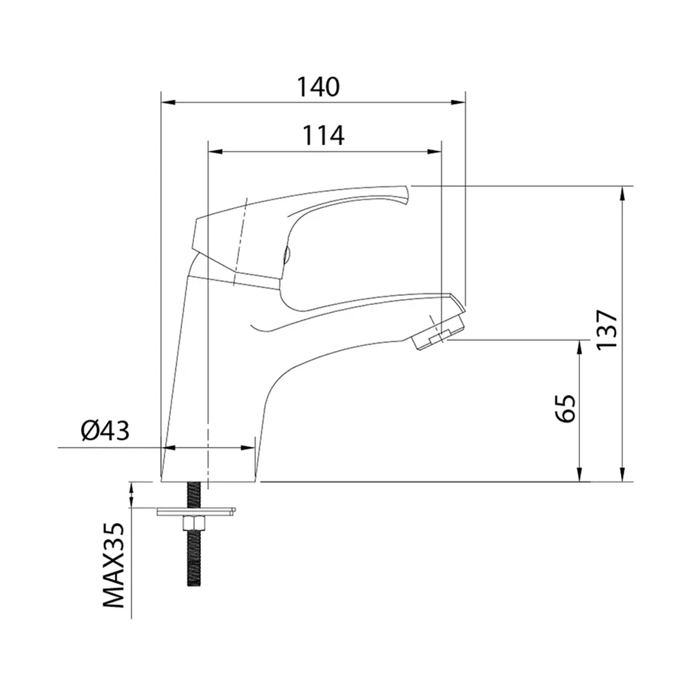 Смеситель для раковины Milardo Sterm STESB00M01 однорычажный цвет хром STLM-2153870 - Вид №2