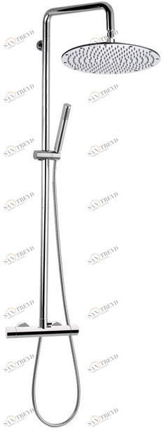 Remer Rubinetterie Термостатическая душевая стойка из хромированной латуни с ручным душем Minimal thermo Nt 37 xl