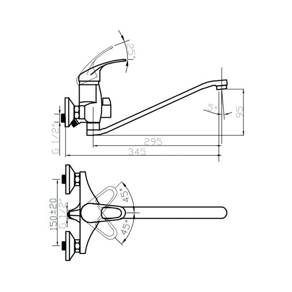 40-S35/K JAMAICA  Смеситель универсальный  ARGO kran 40s35kjamaica - Вид №1