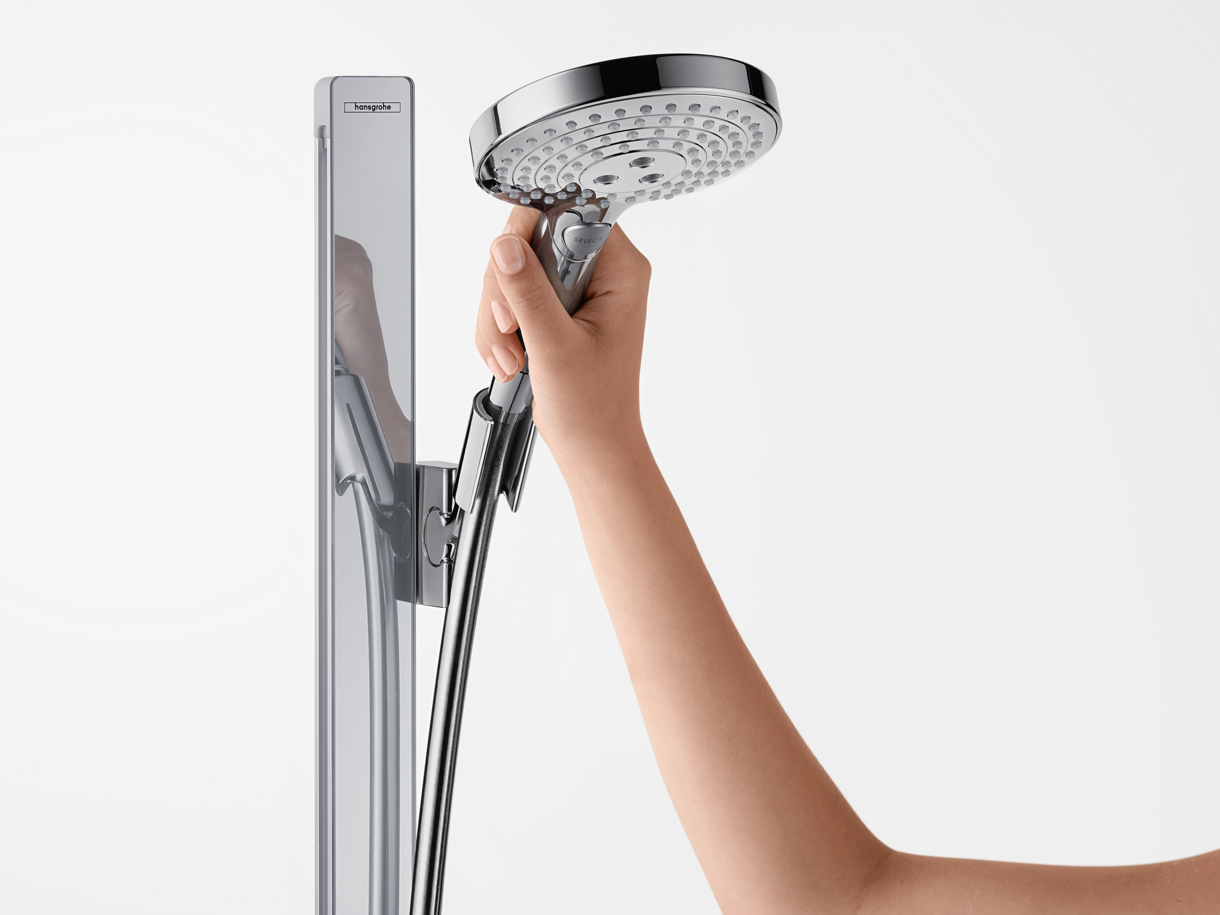 27649000 Raindance Select S Душевой набор 120 3jet EcoSmart 9 л / мин со штангой 90 см и мыльницей Hansgrohe  - Вид №5