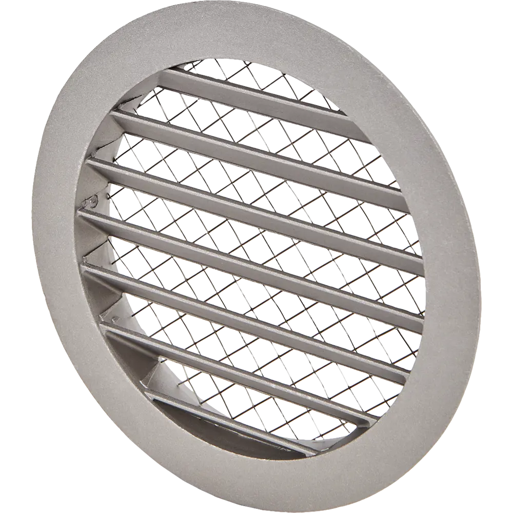 Решётка вентиляционная с сеткой Ore Alu D125 мм металл цвет нержавеющая сталь STLM-2092518