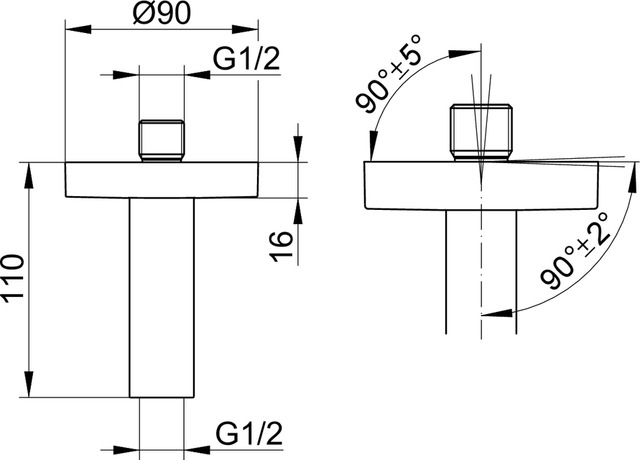 59089010101 Душевой кронштейн DN 15 KEUCO Edition 90 - Вид №2