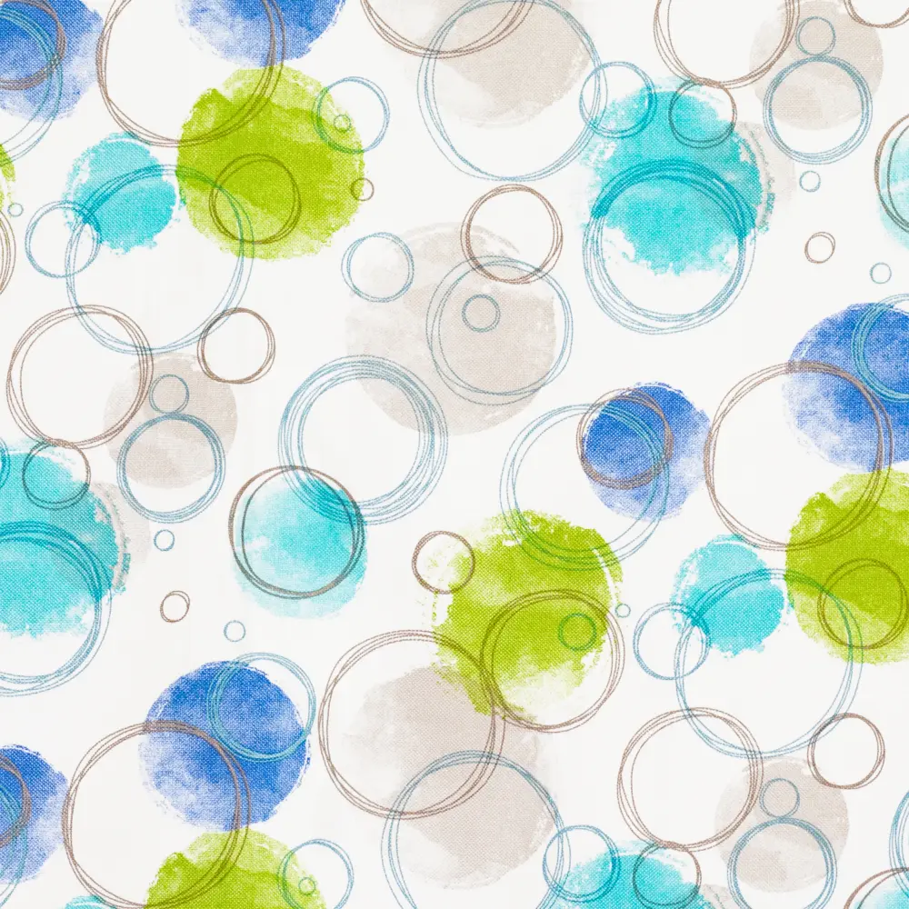 Ткань 1 м/п Круги велюр 300 см цвет сине-салатовый GARDEN STLM-2024374 - Вид №2