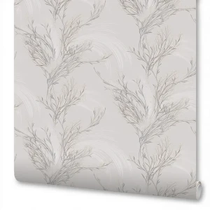 Обои флизелиновые Антураж Veresk бежевые с растительным рисунком 1.06 м 89425026