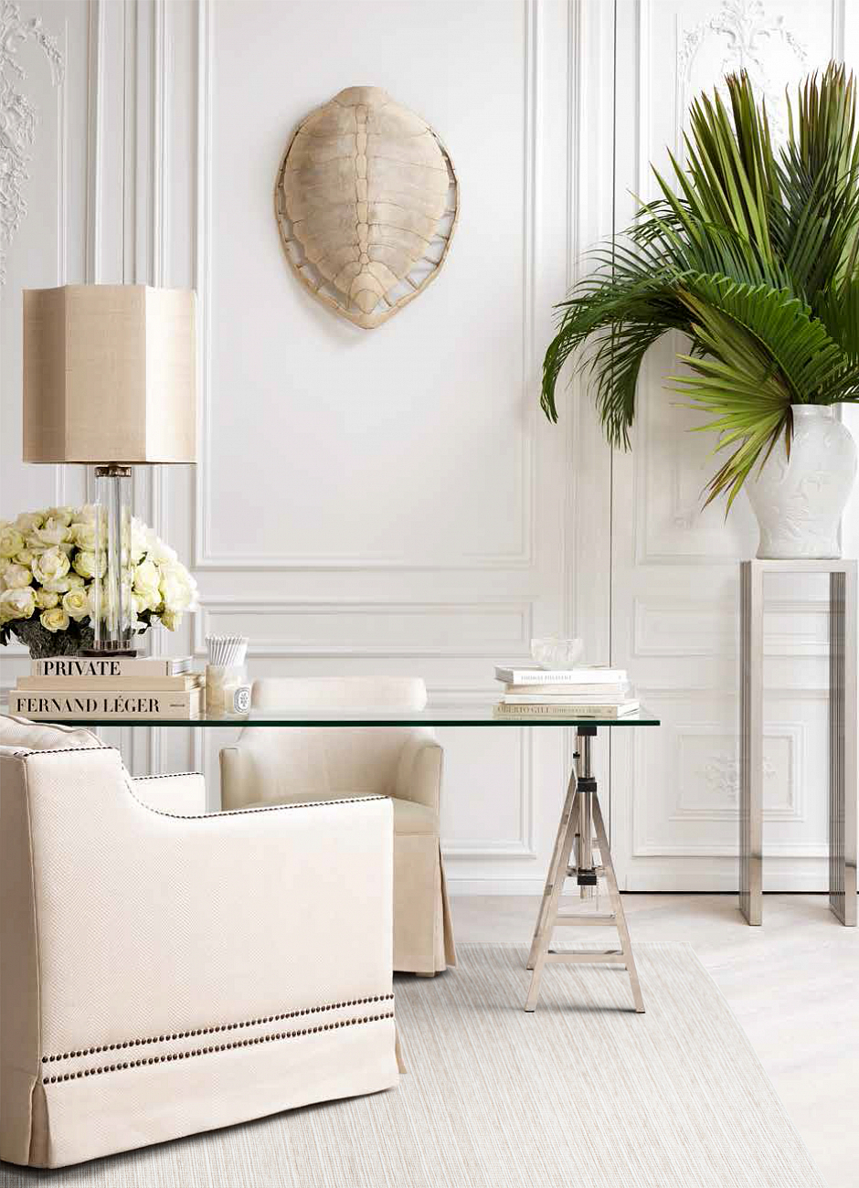 Консоль металлическая со стеклянной столешницей, хром Shaker от Eichholtz EICHHOLTZ EICHHOLTZ 060942 Прозрачный;хром  - Вид №4