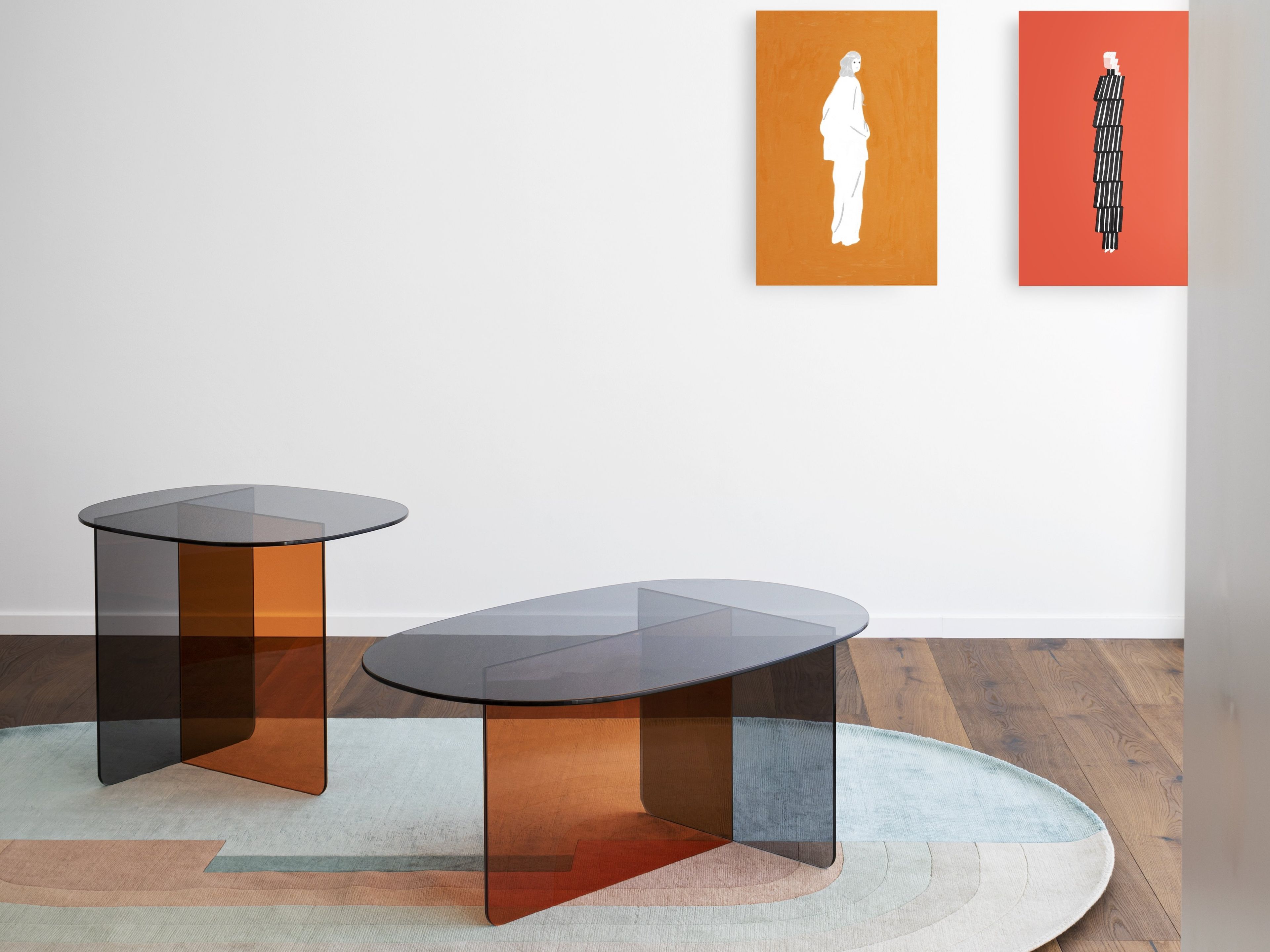 Стеклянный овальный журнальный столик Miniforms CHAP ARCH-00028280