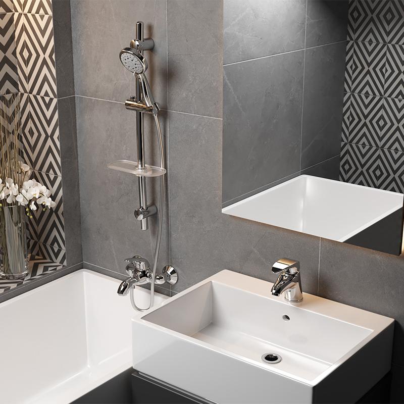 Paini Smile 39CR105KM смеситель для ванны с аксессуаром - Вид №1