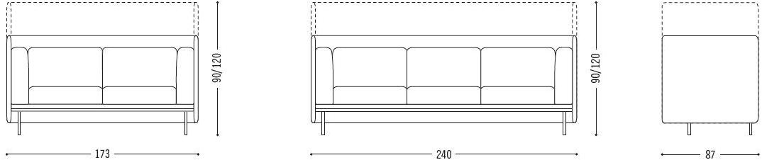 COR 2-х местный тканевый диван с высокой спинкой Floater sun-id-1490384 - Вид №1