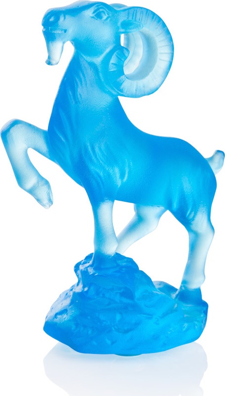 10565851 Cristal de Paris Фигурка Cristal de Paris "Горный козел" 6х8см (синяя) Хрусталь 