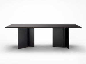 Прямоугольный алюминиевый стол и дубовая столешница