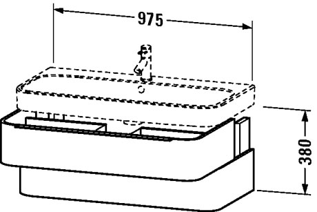 Тумбочка подвесная Happy D.2 #H26366 975 x 480 мм Duravit H2636605252 - Вид №1
