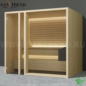 Effegibi YOKU.G105 BI.70300004 Био-сауна с левой дверью. Мощность: 12 кВт макс. Размеры: длина 230 см, ширина 200 см. Отделка: осина термообработанная