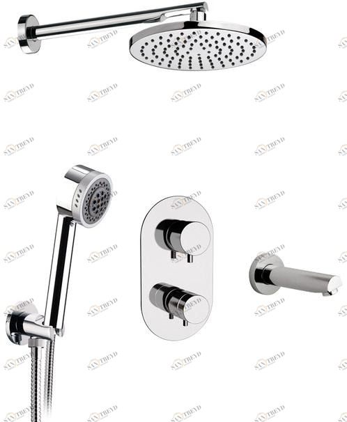 Remer Rubinetterie Смеситель для душа из хромированной латуни с переключателем Minimal thermo Nt 93 7 s03