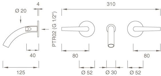 Ceadesign Группа из двух настенных смесителей открытого / закрытого типа Flag Flg 09 - Вид №3