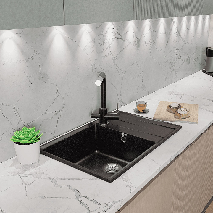 Кухонная мойка Искусственный камень LEVEL S169 GranFest LV-760L-S169 - Вид №1