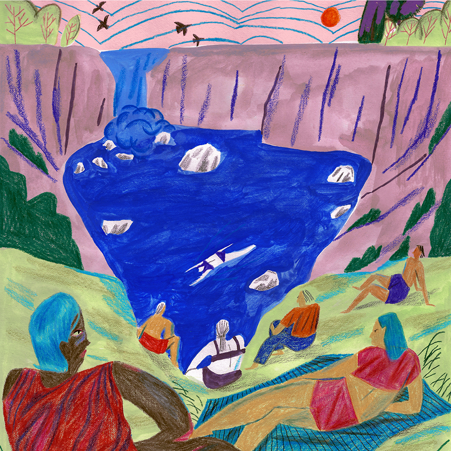 B500ARTJY1 Термос artist, joey yu lake bathers, 500 мл Chilly's Bottles  - Вид №1