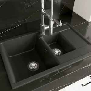 Мойка кухонная Dr. Gans Астра черная из искусственного мрамора 76x51 см 85683664